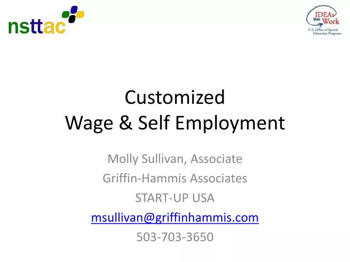 customized wage self employment
