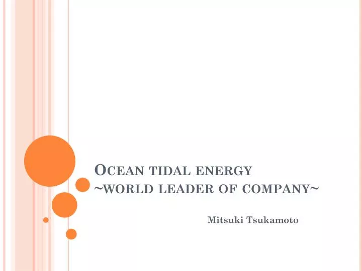 ocean tidal energy world leader of company