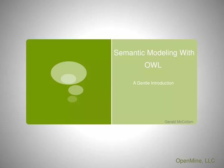 semantic modeling with owl