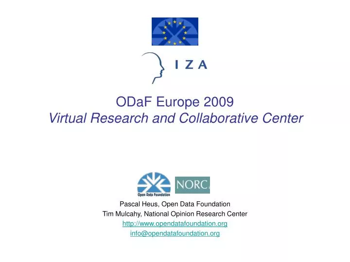 odaf europe 2009 virtual research and collaborative center