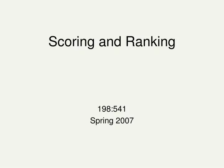 scoring and ranking