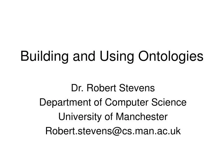 building and using ontologies