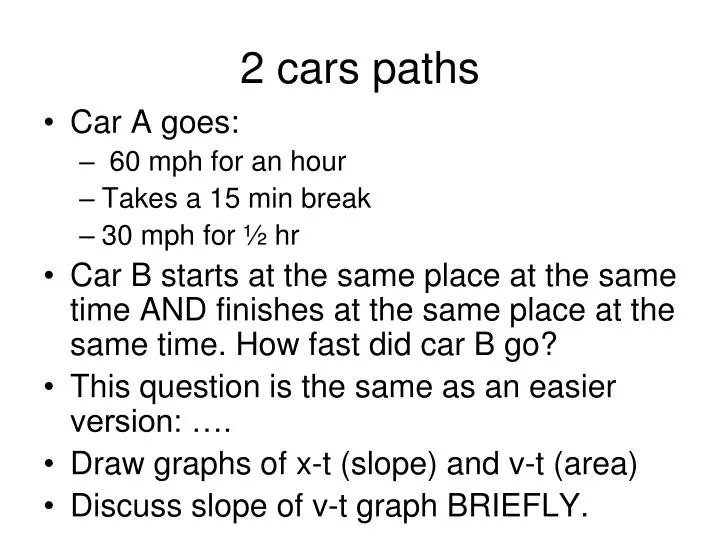 2 cars paths