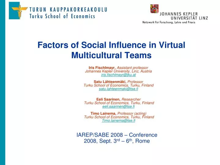 factors of social influence in virtual multicultural teams