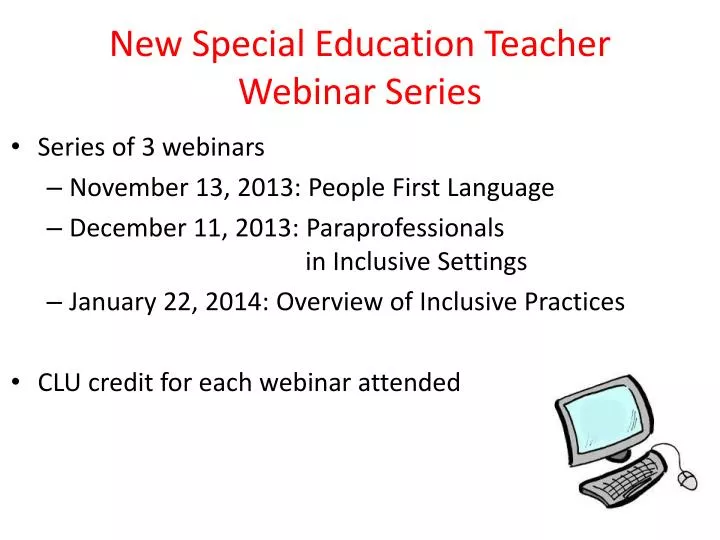new special education teacher webinar series