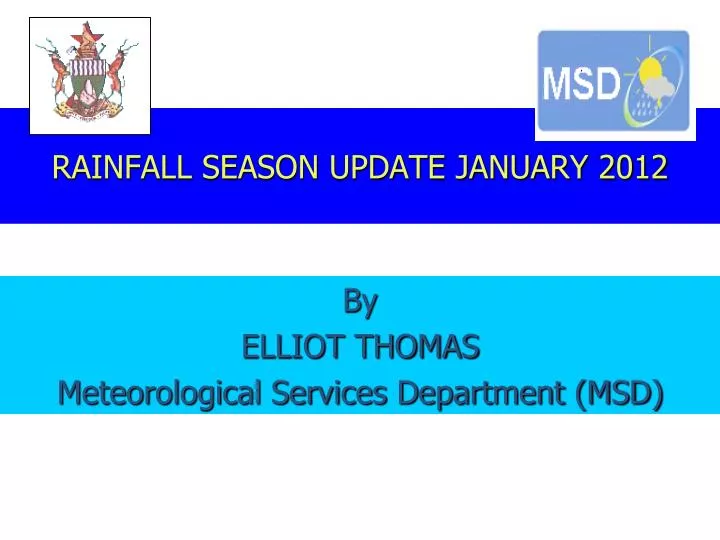 rainfall season update january 2012