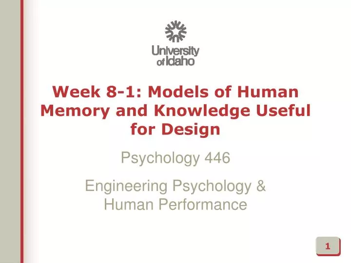 week 8 1 models of human memory and knowledge useful for design