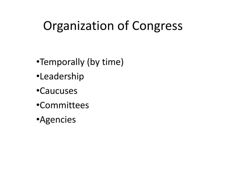 organization of congress