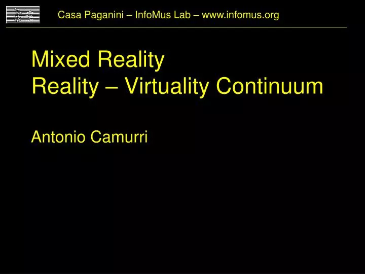mixed reality reality virtuality continuum