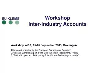 Workshop Inter-industry Accounts