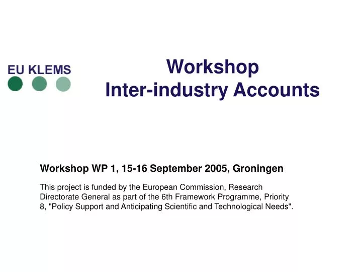 workshop inter industry accounts