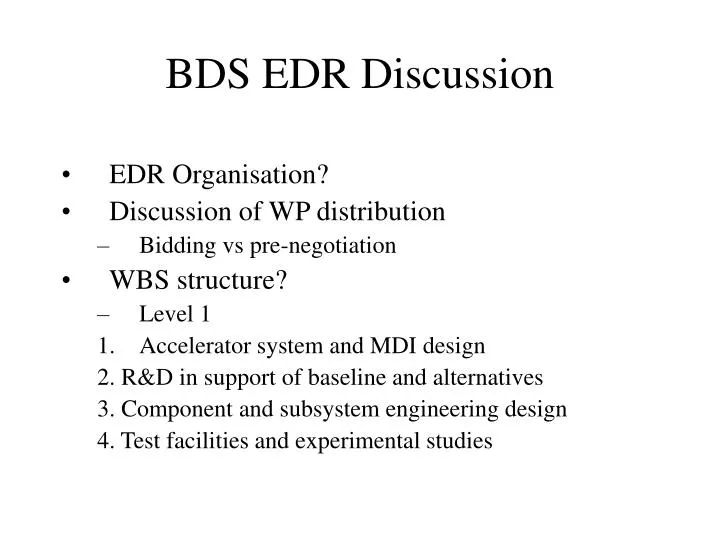 bds edr discussion