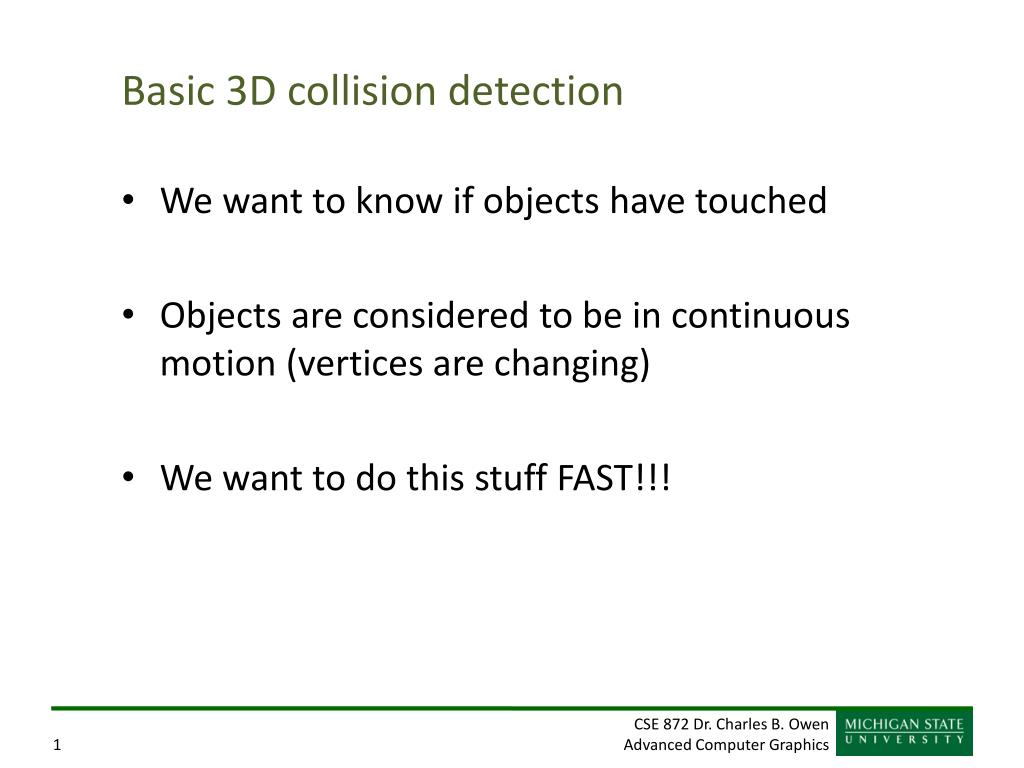 PPT - Basic 3D collision detection PowerPoint Presentation, free ...