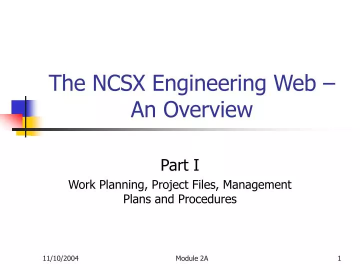 the ncsx engineering web an overview