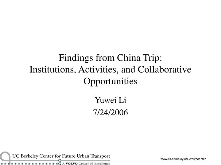 findings from china trip institutions activities and collaborative opportunities