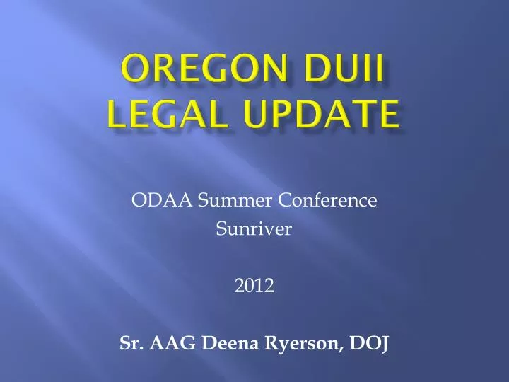 oregon duii legal update