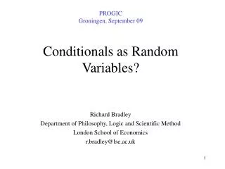 Conditionals as Random Variables?