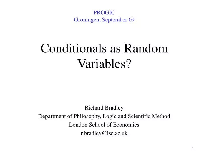 conditionals as random variables