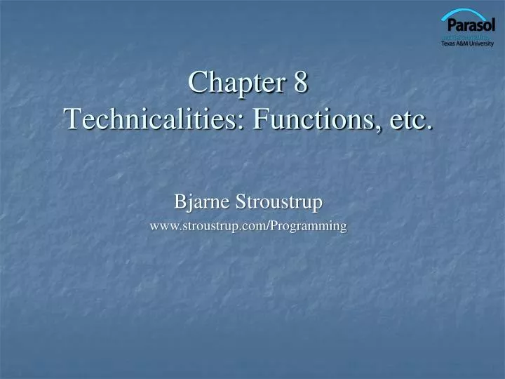 chapter 8 technicalities functions etc