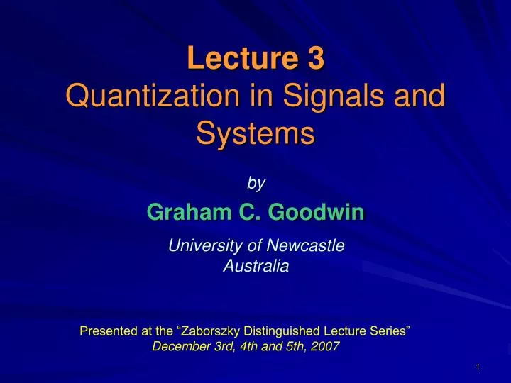 lecture 3 quantization in signals and systems