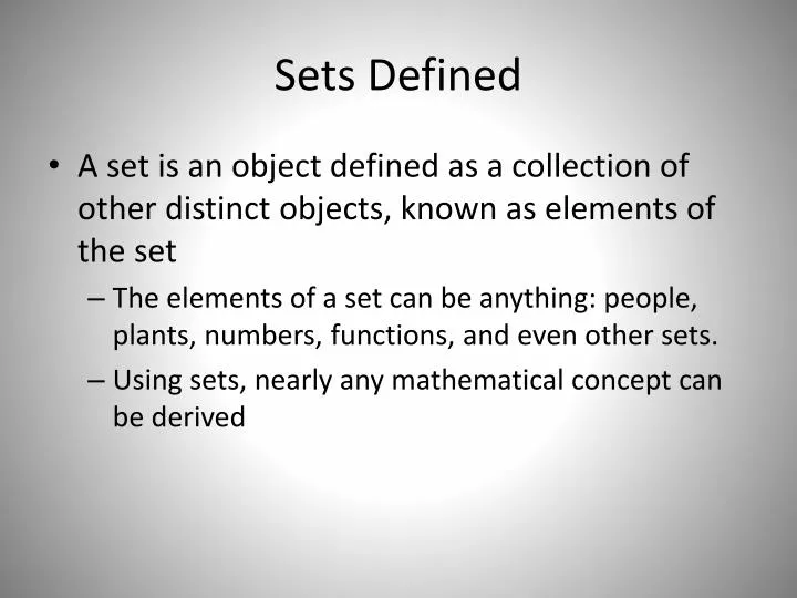 sets defined