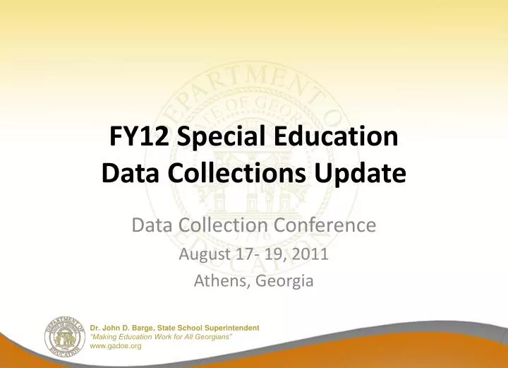 fy12 special education data collections update
