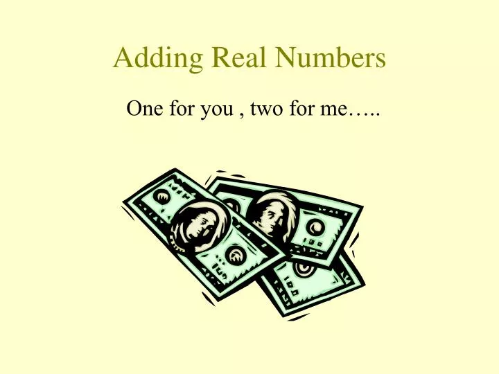 adding real numbers