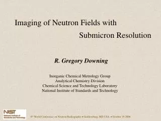 Imaging of Neutron Fields with 				Submicron Resolution