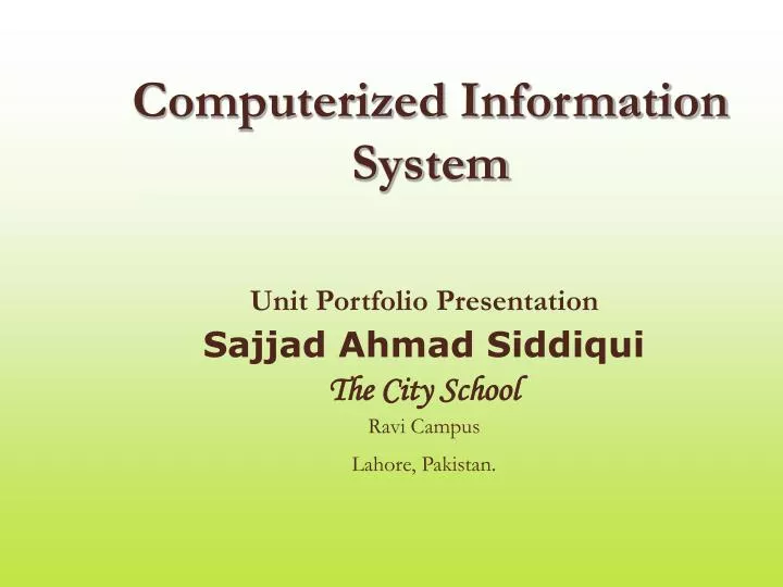 computerized information system