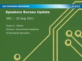 Speakers Bureau Update