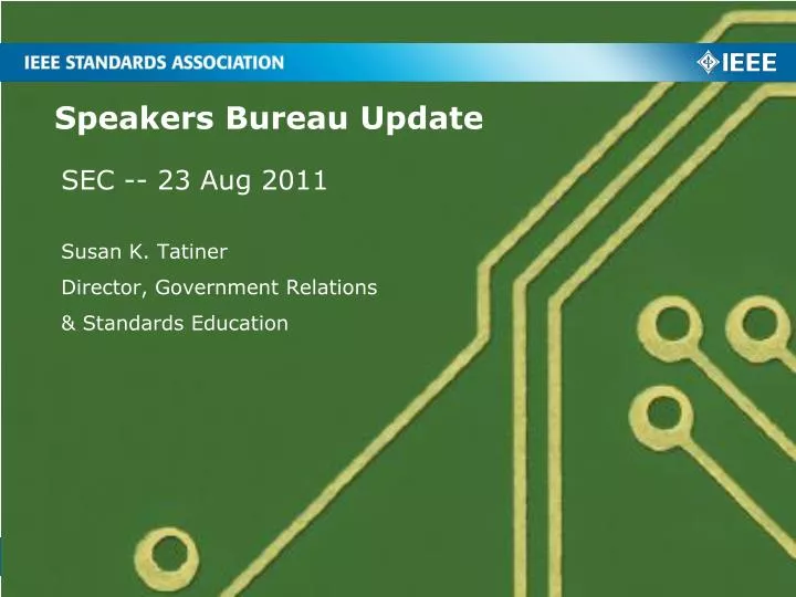 speakers bureau update