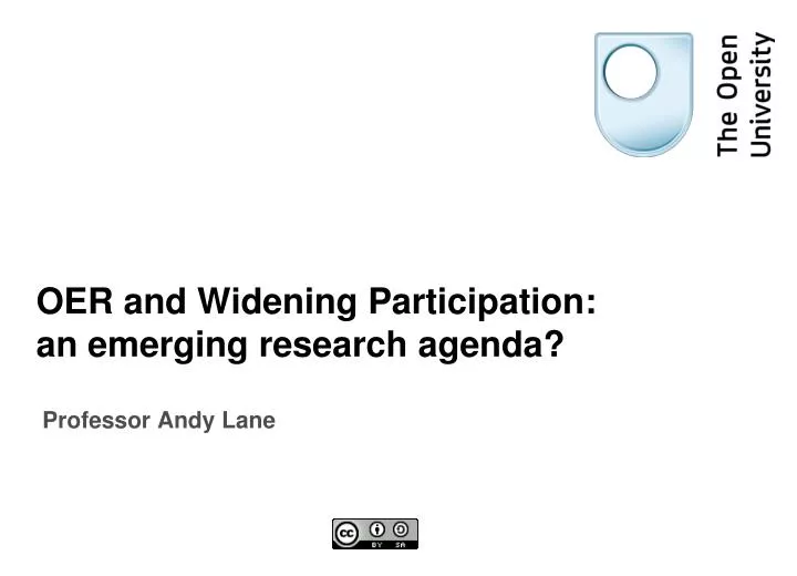 oer and widening participation an emerging research agenda