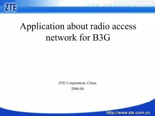 Application about radio access network for B3G