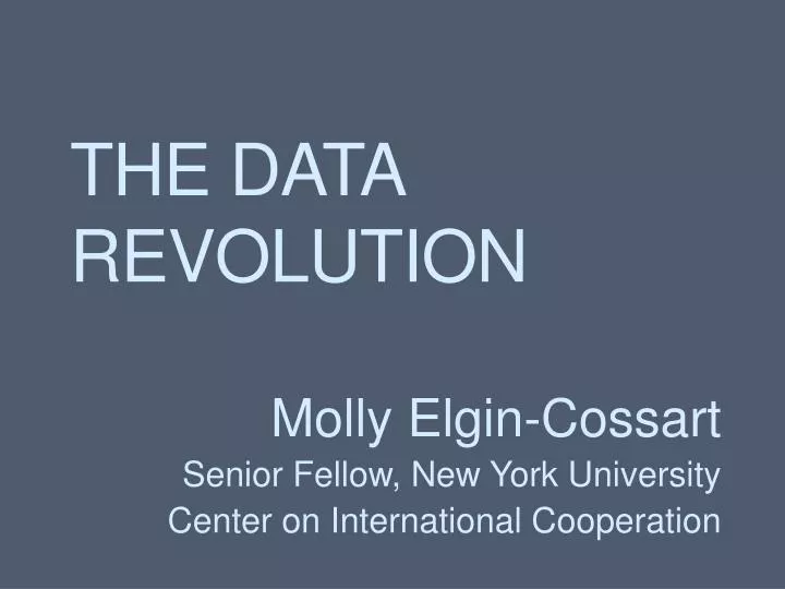 the data revolution