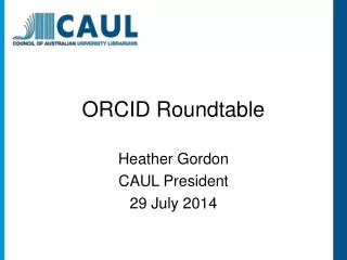 ORCID Roundtable