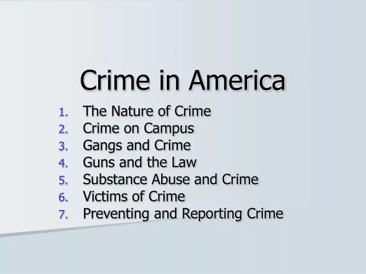 crime in america