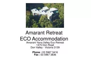 Amarant Retreat ECO Accommodation