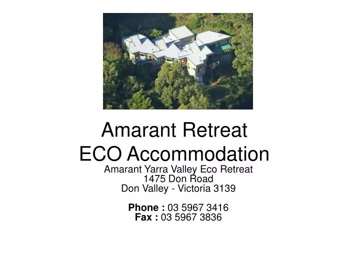 amarant retreat eco accommodation