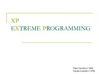 xp e x treme p rogramming