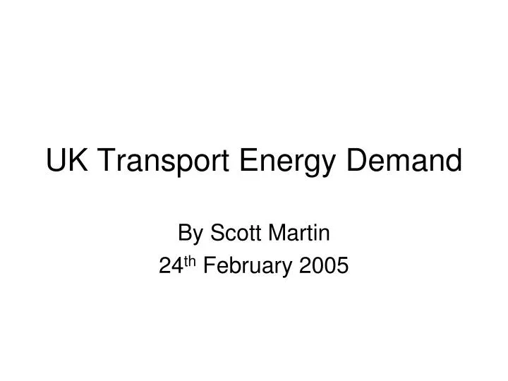uk transport energy demand