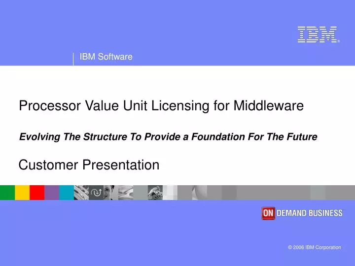 processor value unit licensing for middleware