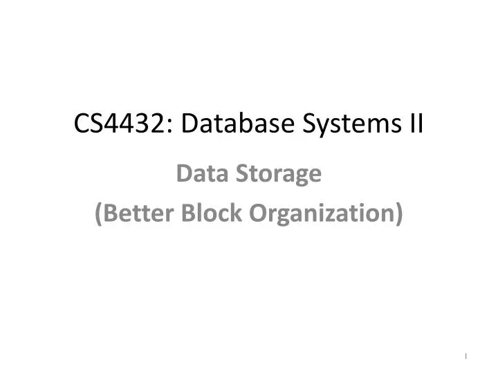 cs4432 database systems ii