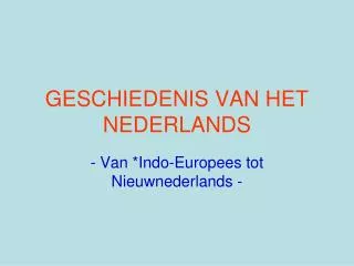 geschiedenis van het nederlands