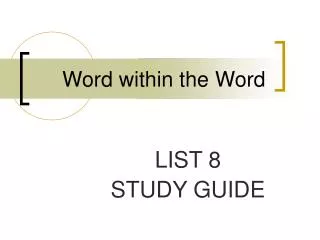 word within the word