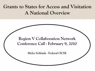 Grants to States for Access and Visitation A National Overview