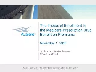 The Impact of Enrollment in the Medicare Prescription Drug Benefit on Premiums November 1, 2005