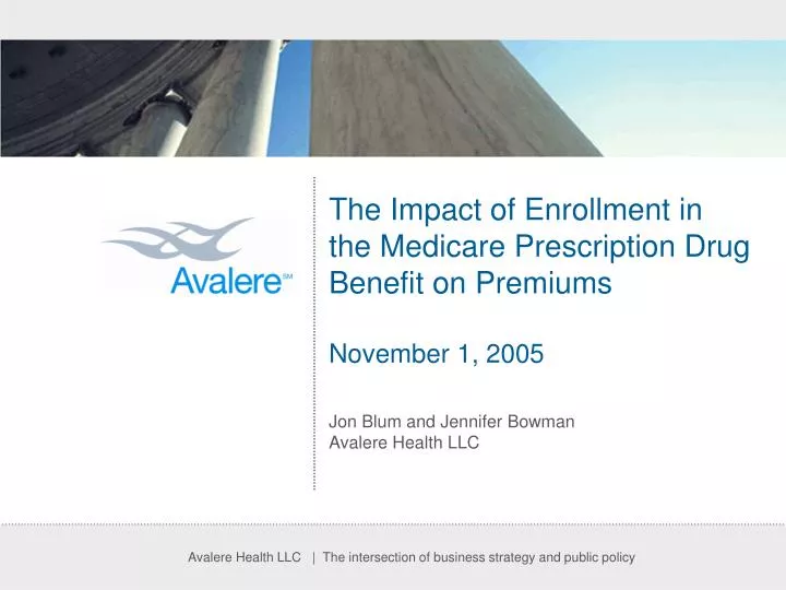 the impact of enrollment in the medicare prescription drug benefit on premiums november 1 2005