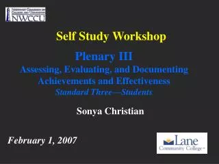 Self Study Workshop