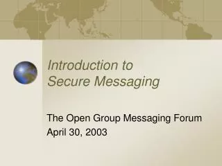 Introduction to Secure Messaging