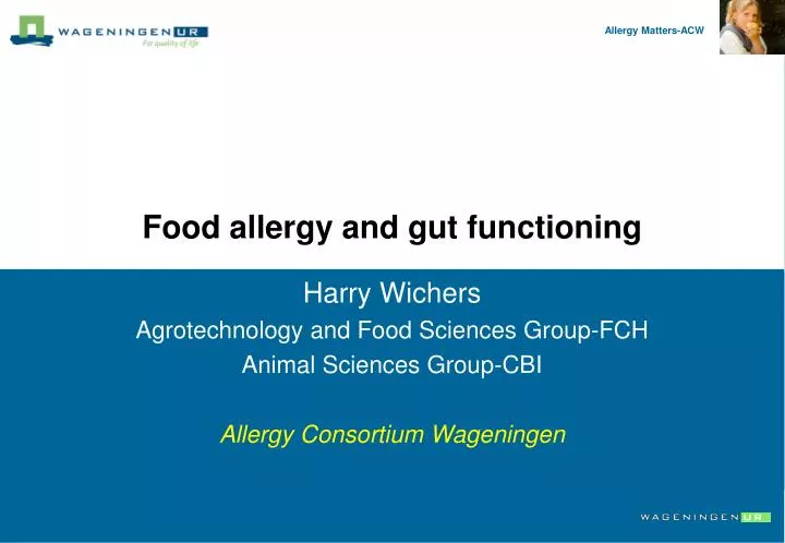 food allergy and gut functioning